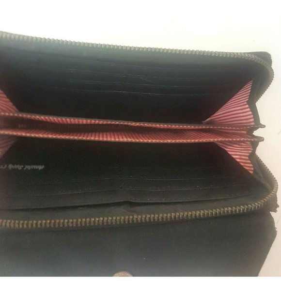 Herschel Supply Vintage Women Wallet Black Canvas Original 8" X 4" Ziparound - Picture 10 of 12